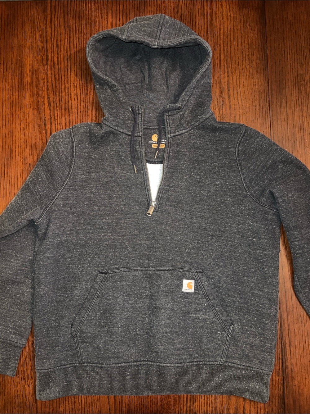 Carhartt Men's Dark Heather Gray Half-Zip Hoodie